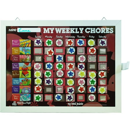 My Weekly Chores Pink Elephants Magnetic Dry-Erase Rewards (Best Reward Chart App)