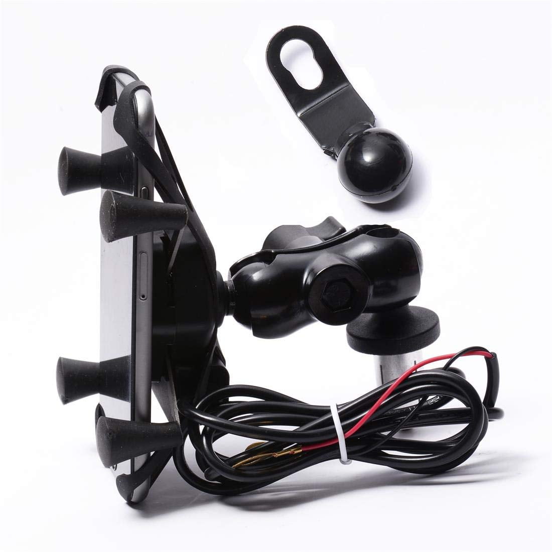 Black Motorcycle Phone Holder Fork Stem Mount Bracket Motorcycle GPS Navigation Bracket , Evomosa EVO-WL002