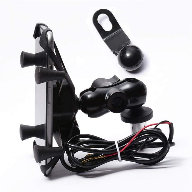 Black Motorcycle Phone Holder Fork Stem Mount Bracket Motorcycle GPS