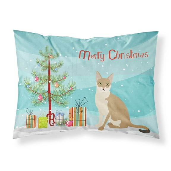 Singapura 1 Cat Merry Christmas Fabric Standard Pillowcase