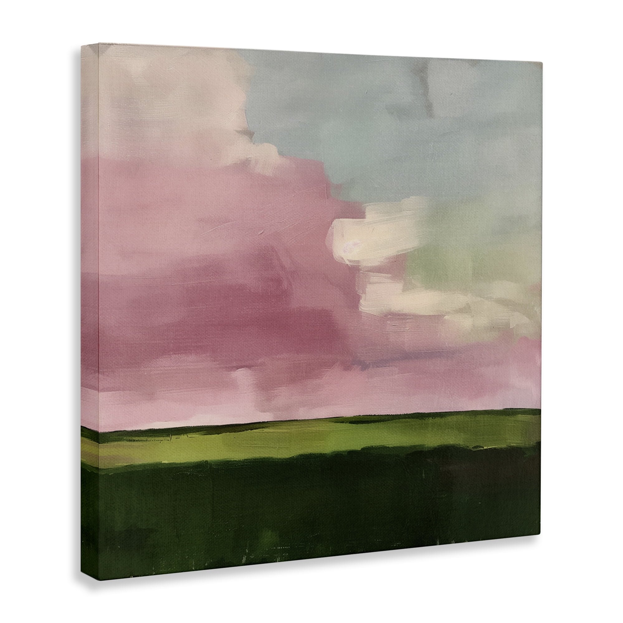 Stupell Industries Pink Clouds Sunrise Landscape & Nature Painting Wrapped Canvas Art Print Wall Art, 36 x 36