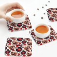 thumbnail image 7 of Pofeuu record lips Skull Print Leather Coasters Set of 6, Round Cups Mugs Mat Pad for Home Kitchen Heat Resistant Drink Coasters,Square, 7 of 7