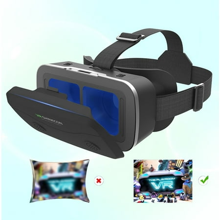VR Goggles Set for Phones Virtual Reality Headset for iPhone & Android 4.5"-7" - Black