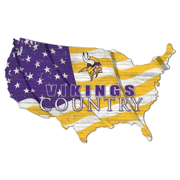 Minnesota Vikings USA Flag Cutout Sign