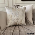 thumbnail image 3 of The HomeCentric Decorative Throw Pillow covers Silver & Gold 26"x26" (65x65 cm) Velvet Textured, Sequins, Hand Embroidery Pillowcases For Sofa Chouch, Hotels, living, Bed Room, Abstract - Aurum Shine, 3 of 11
