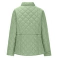 thumbnail image 5 of Women's Fashion Solid Color Long-sleeved Cotton Jacket with Buttons and Pockets, Casual Lightweight Cotton Coat Light Green L, 5 of 8