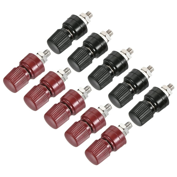 Uxcell Terminal Binding Post Amplifier Terminal Connector Jack Speaker Black Red 5 Set