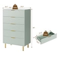 thumbnail image 2 of QinaQin Commode à Cinq Tiroirs, Armoire de Rangement à Tiroirs en Bois, Poignées Dorées, Grande Unité de Rangement, Design Moderne, Convient aux Chambres, Salons, Garde-Robes de Marche, Couloirs et Entrées, 2 of 7