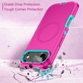 thumbnail image 4 of I-HONVA For iPhone 17 Air Case Compatible with MagSafe,3-Layer Military Grade Drop Protection Anti-Slip Bumper Rugged Shockproof Dustproof Protection 6.6 inch Phone Case,Rose Teal, 4 of 7