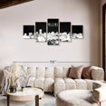 thumbnail image 2 of Elephant Stock Miami Skyline Bw Wall Art - Horizontal Multi Panel Canvas - Living Room Wall Decor - City Multi Panel - Black And Gray Decor - 80" x 36", 2 of 8