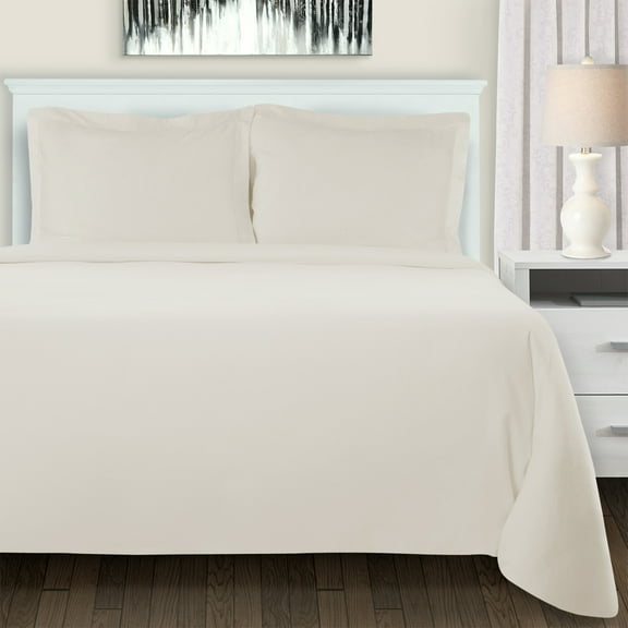 Extra Soft Reversible Duvet Cover Set, Ivory Solid, Full/Queen