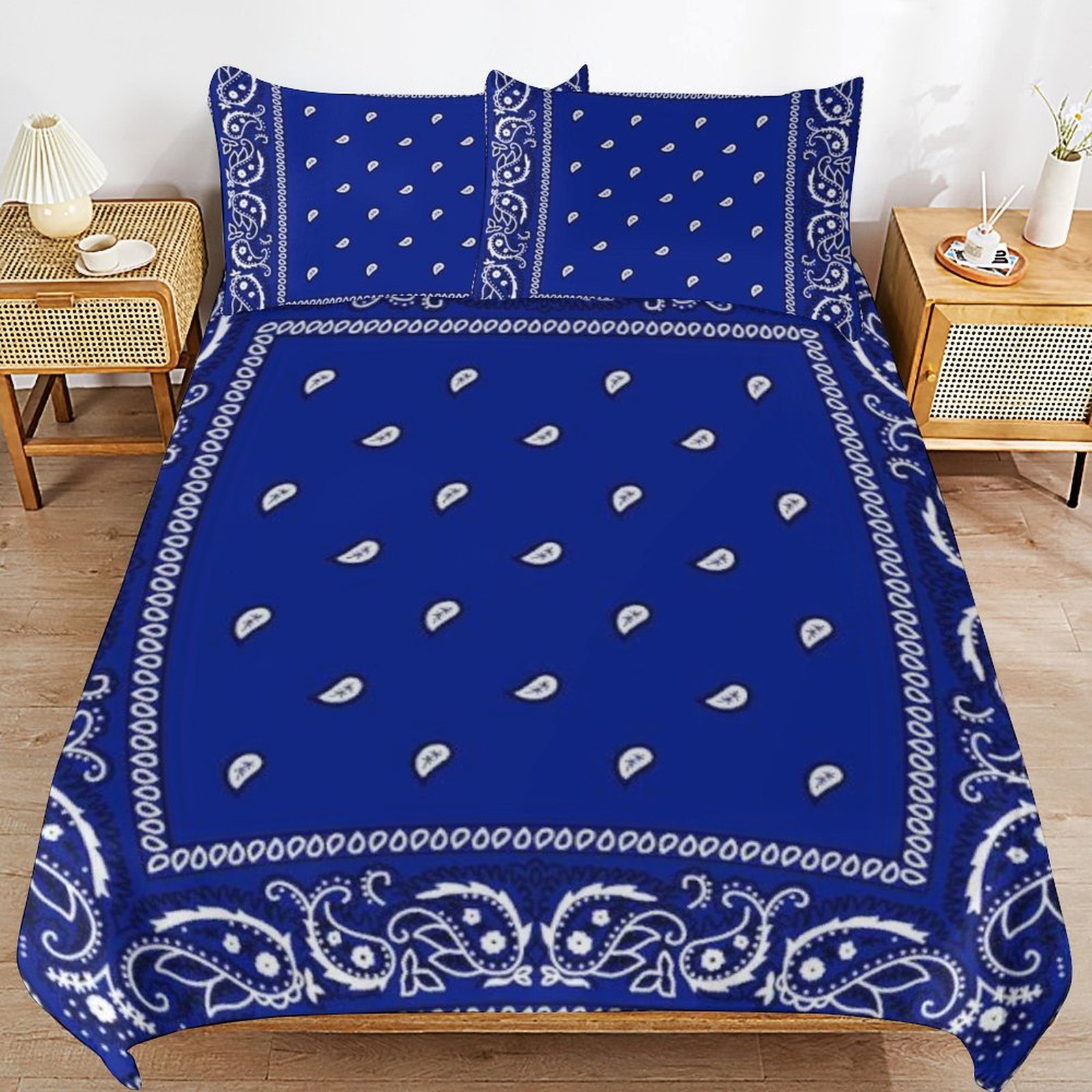 Bandana Pattern Bedding Set Duvet Cover Couple Bedclothes Pillowcase Customized Home Textiles Bed Set for Queen Size