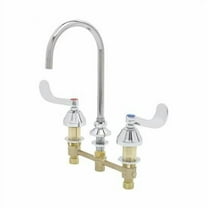 T&S Brass - Concealed Widespread Faucet, 8'' Centers, 133XP-F15 Swivel Gooseneck, 1.5 GPM Flow Control