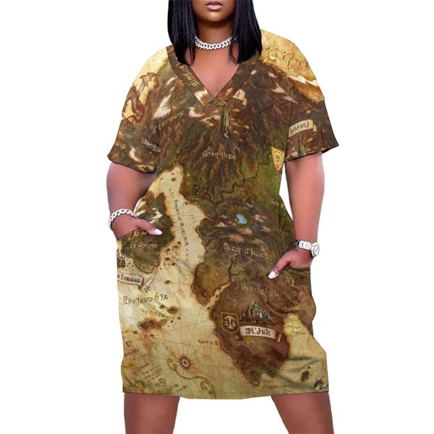 Vestido holgado con bolsillos de Eorzea FFXIV, estilo coreano, para mujer
