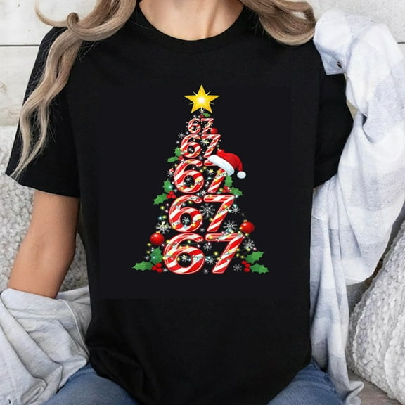100% Cotton Christmas Tree Candy Cane 67 Design Holiday T-Shirt For Women Men Unisex Xmas Party Shirt Funny Festive Wear