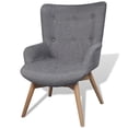 thumbnail image 2 of vidaXL Armchair with Footstool Gray Fabric, 2 of 5