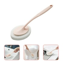 Raindrops Ergonomic Plastic Handle Sponge Brush White for Dishwashing and Household Cleaning