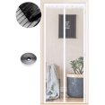 thumbnail image 1 of Mosquitera magnética para puertas, 54 tamaños, 90 x 200 cm, cierre automático, cortina para puerta, pasillos, patio, sin taladrar, kit de instalación completo, rayas blancas, 1 of 1