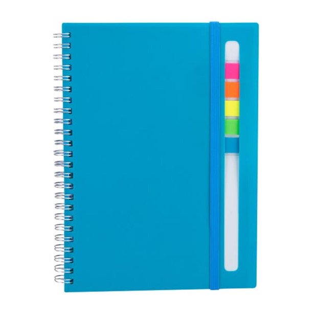 Paquete 20 piezas Libreta Abdala con 80 hojas de raya Con notas adheribles azul 16 x 21.2