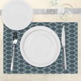 thumbnail image 3 of Ambesonne Quatrefoil Place Mats Set of 4, Antique Shaped Lines, Standard Size, Slate Blue and Pale Blue, 3 of 6