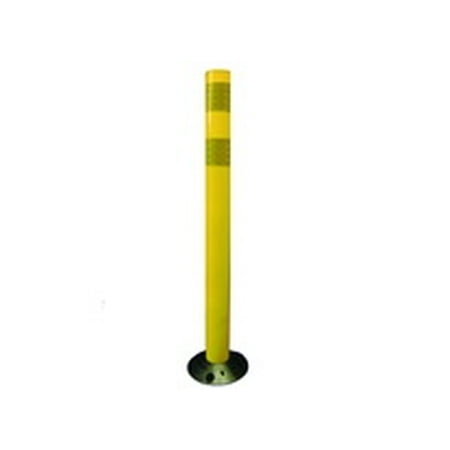 Cortina 04-728Y 28" Tubular Delin Yellow Post - (2)3" Yellow High Intensity Prismatic Collars (6 Pack)
