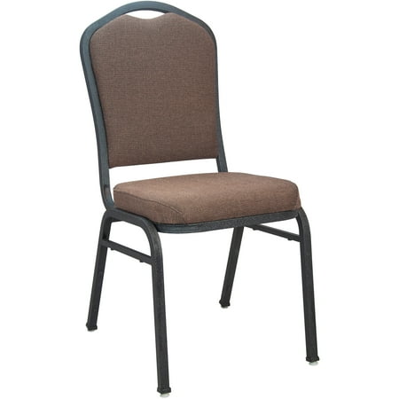 Back Premium Series - Advantage Series 2pk Premium Crown Back Stacking Banquet Chair with Fabric and 2.5” Thick Seat, Textured Black Frame
