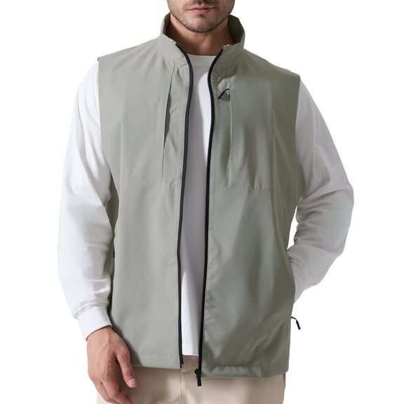 FEDTOSING Men's Quick Dry Lightweight Softshell Vest Windproof Sleeveless Jacket for Fishing Work Golf Hiking Casual Travel