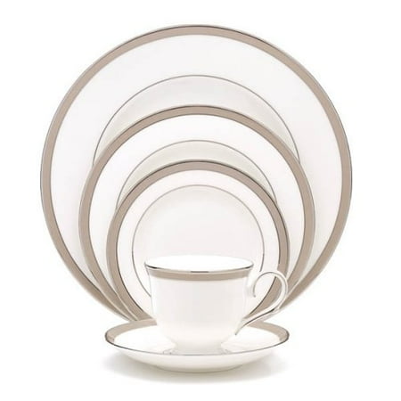 Lenox Tuxedo Platinum Ivory China Onyx Frost Platinum Banded Ivory China Salad Plate, Crafted of Lenox ivory fine china By Lenox ()