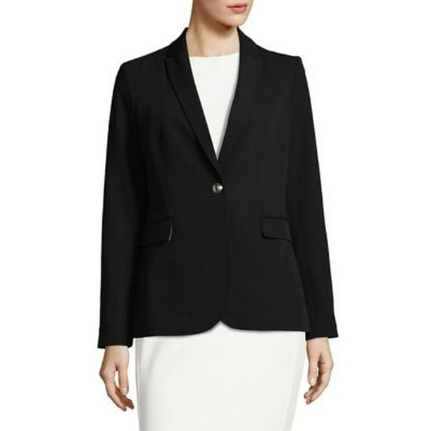 houding uitvinding precedent Tommy Hilfiger Womens One-Button Suit Separate Jacket Black 12 - Walmart.com