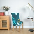 thumbnail image 5 of Dining Room Chair Covers Set of 4,Blue and Green Leaves Strectch Chair Slipcovers Washable Chair Covers Protector for Kitchen Hotel (Rainforest,4 Pack), 5 of 6