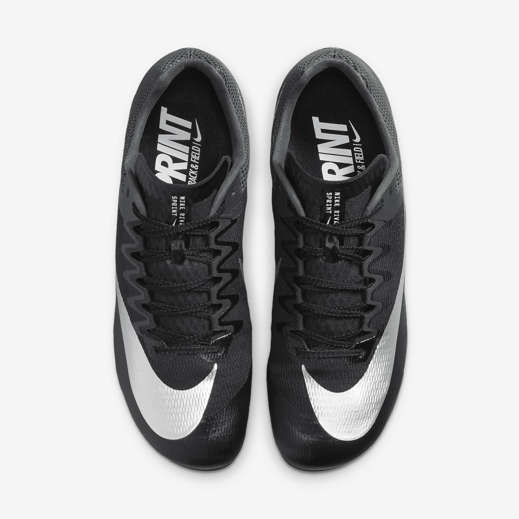 Nike Zoom Rival Track & Field Sprinting Spikes FZ9663-001, Black/Black/Metallic Silver Size 12