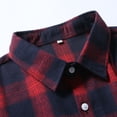 thumbnail image 3 of Men Long Sleeved Brushed Plaid Shirt Plus Size Slim Fashion Polyester Shirt, 3 of 6