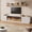 White, variant on FOUHIU 94.5" Fireplace TV Stand with 47.3'' Fireplace Up to 100" TVs, Modern Entertainment Center with Storage Cabinets, Black