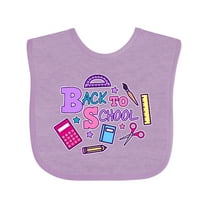 Inktastic Back to School with School Supplies Girls Baby Bib