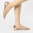 thumbnail image 2 of Unique Bargains Women's Pointed Toe Clear Rhinestone Ballet Flats, 2 of 7