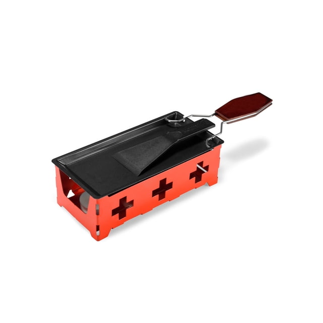 Juego de parrilla de acero inoxidable Advancent Mini Rectangular plegable color rojo