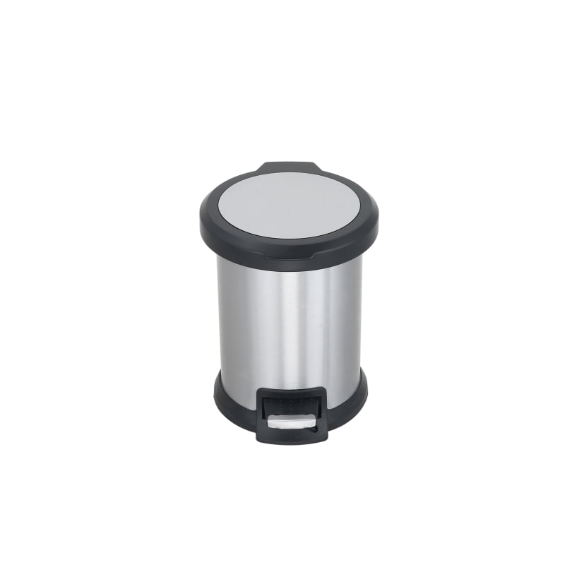 Mainstays 1.3 gal / 5L Round Stainless Steel Bathroom Trash Can with Lid