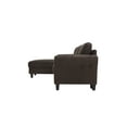 thumbnail image 2 of Lifestyle Solutions Alexa Sectional Sofa with Curved Arms, Coffee Brown Fabric, 2 of 9