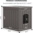 thumbnail image 2 of Cat Litter Box Enclosure, Plastic Hidden Litter Box Side Table with Openable Front Door, Waterproof & Weatherproof Cat House for Indoor & Outdoor Use (Gray), 2 of 7