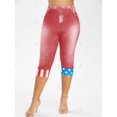 thumbnail image 3 of Más el tamaño de la bandera americana Imprimir recortada Jeggings 3D Rosegal Leggings de talla grande, 3 of 5