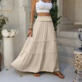 thumbnail image 6 of Womens Elastic High Waist Maxi Skirt Summer Flowy Long Skirts XL, 6 of 7