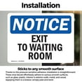 thumbnail image 2 of (2 Pack) Exit To Waiting Room OSHA Notice Sign 18 Inch X 12 Inch Vinyl Label Decal Sticker Weather Resistant, UV Protected for Workplace, Business, and Construction Site, Made in the, 2 of 6
