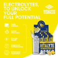 thumbnail image 6 of Vitalyte Lemon Electrolyte Packets Powder Mix, Isotonic Hydration, 25 Single Serving Stick Packet, 6 of 9