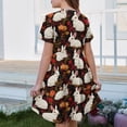 thumbnail image 6 of YOUYEDIAN Girls Easter Dress Kids Festival Cute Bunny Print A-Line Dresses Teen Casual Short Sleeve Crew Neck Sundress with Pockets (Wine, 11-12 Years), 6 of 6
