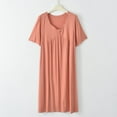 thumbnail image 2 of ZKCCNUK Nightgowns for Women Casual and Fashionable Solid Color Large Round Neck Sleepwear Dress L,XL, 2 of 6