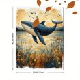 thumbnail image 3 of Qisvanset 12x16 Inch With Frame 2D Flat Wall Art Earth Tone Whale Nautical Kids Nursery Home Wall Art, 3 of 8