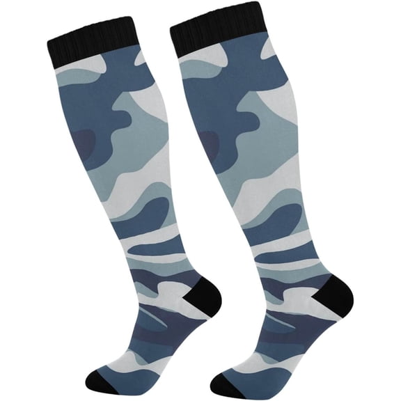 GZHJMY Camouflage Compression Socks, Women Men Long Stocking (20-30mmHg), Travel Knee High Stockings for Athletic Sports,Running,Cycling,Nursing