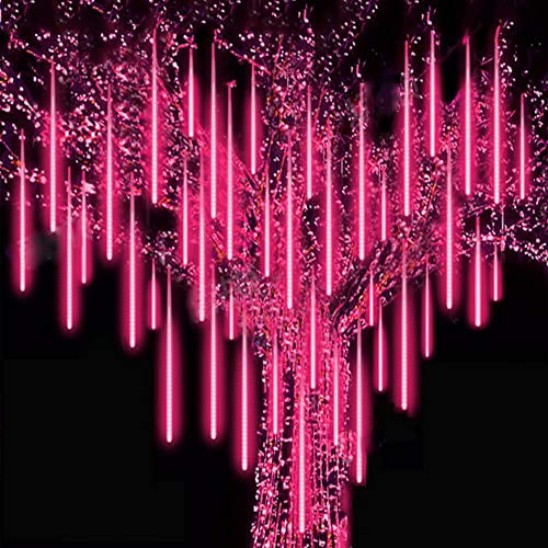 Roytong Waterproof LED Meteor Shower Lights,Falling Rain Decoration Lights,50cm 8 Tube Icicle Snow Fall String,Cascading Fairy Lights for Party,Holiday,Xmas Tree,Christmas Icicle Lights