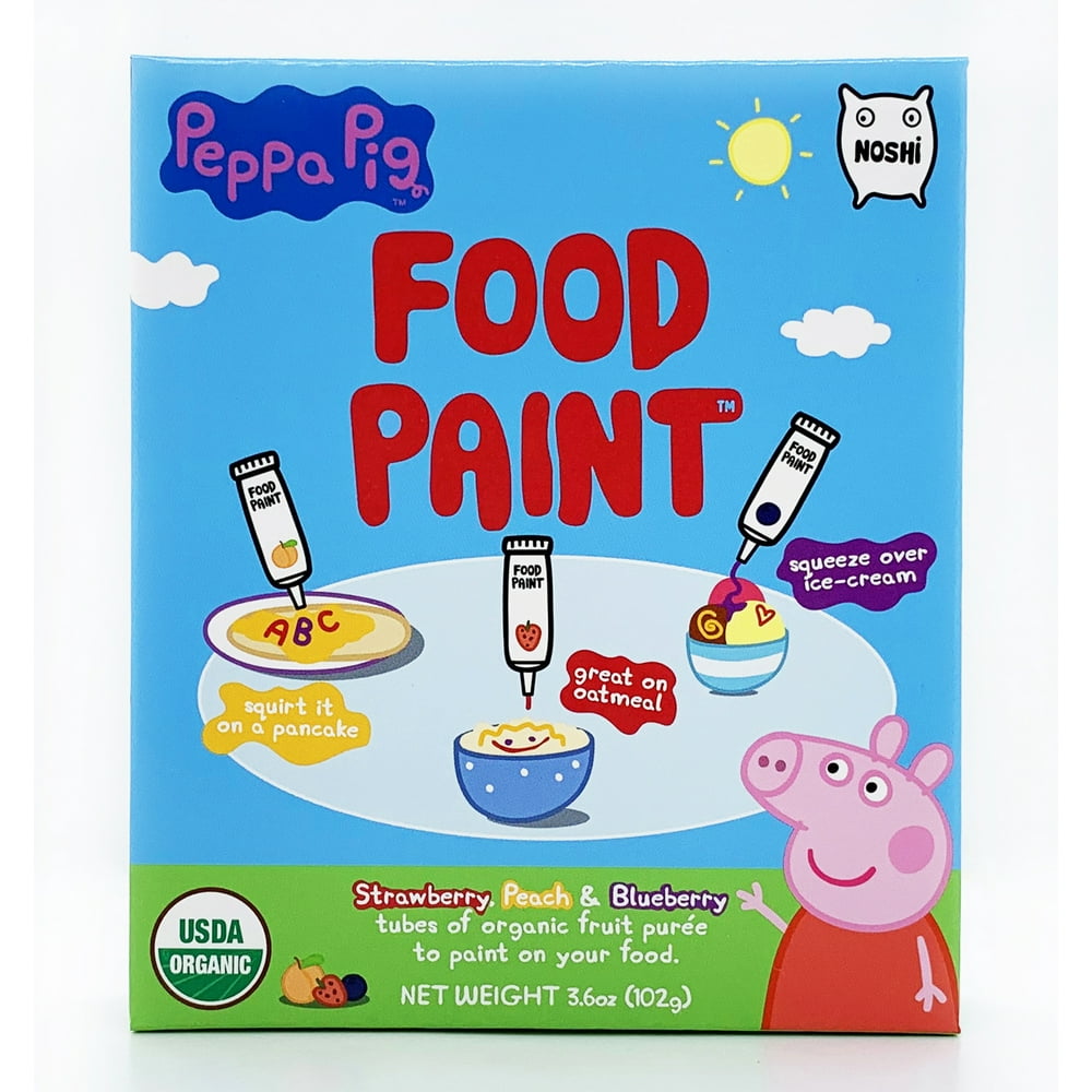 Noshi Edible Organic Peppa Pig Food Paint Strawberry, Peach