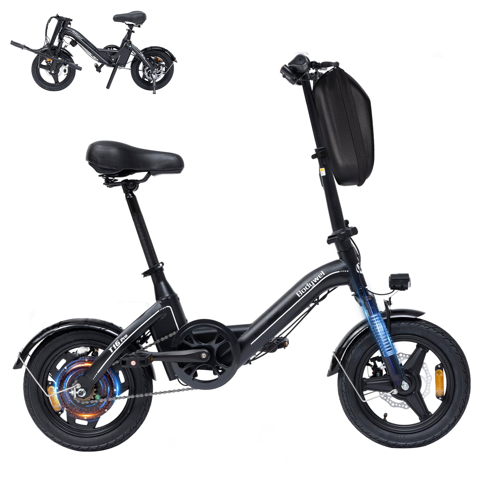 Bodywel Electric Bike for Adults, Peak 500W Motor Ebike, Electric Bicycle with 36V 13Ah Battery, 20MPH, Folding Ebike, Commuting Mini E Bikes, UL2849